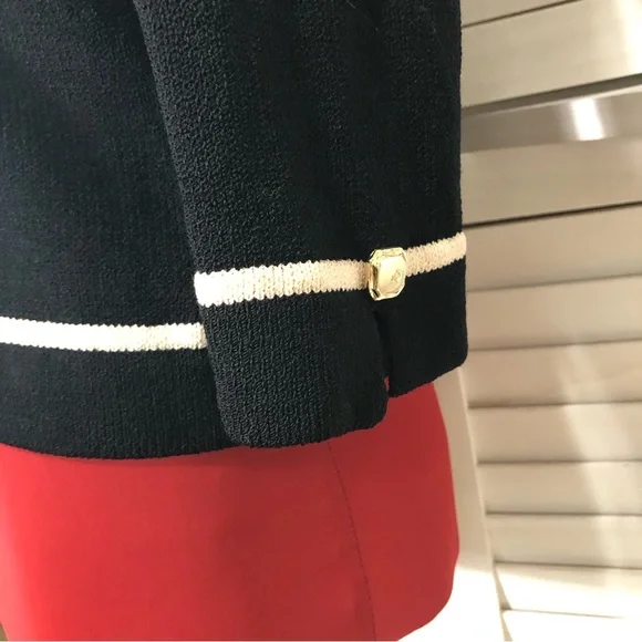 Vintage 90s St John Collections black and white cardigan sz 4 - Picture 3 of 9